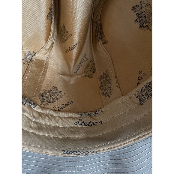 Vtg Stetson Fedora 1960s-Era Khaki Water Resistant Canvas Dick Tracy Hat 7 1/8 - Picture 8 of 11